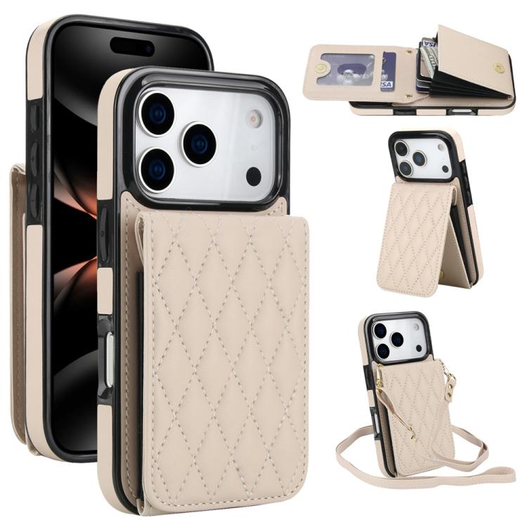 YM015 Crossbody Rhombic Card Bag RFID Phone Case, For iPhone 18 Pro / 17 Pro, For iPhone 18 Pro Max / 17 Pro Max, For iPhone 16e / 17e, For iPhone 17, For iPhone Air, For iPhone 16 Pro Max, For iPhone 16 Pro, For iPhone 16 Plus