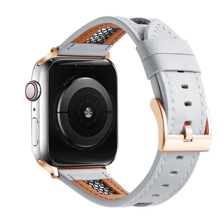 메쉬 송아지 가죽 정품 가죽 시계줄, 애플 워치 SE 40mm용, 애플 워치 SE 44mm용, 애플 워치 시리즈 6 40mm용, 애플 워치 시리즈 6 44mm용, 애플 워치 시리즈 5 44mm용, 애플 워치 시리즈 5 40mm용