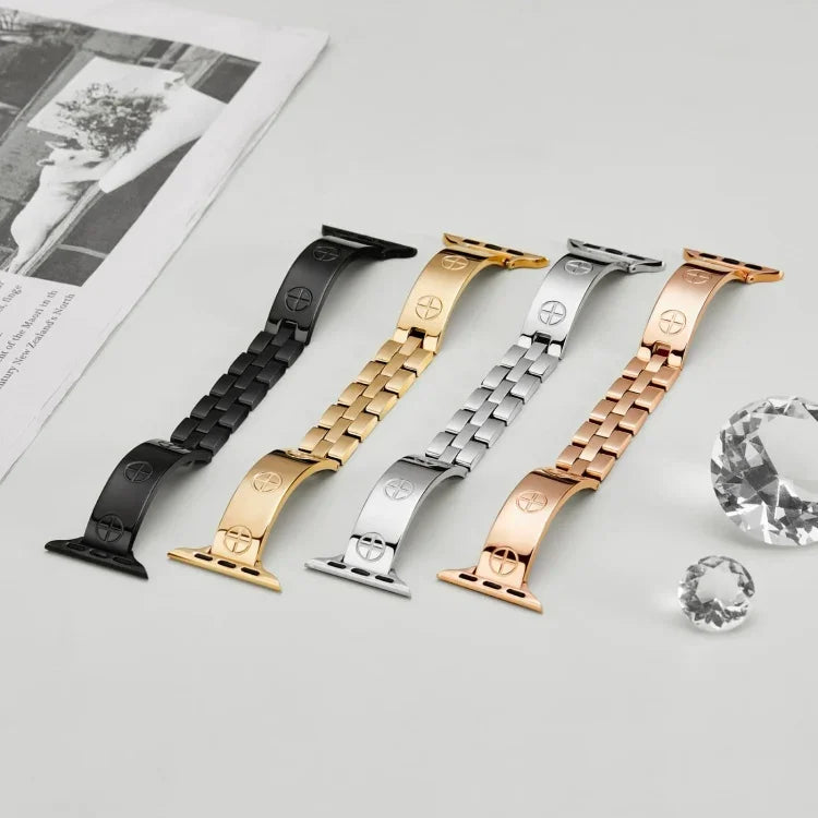 Cross Bracelet Stainless Steel Watch Band, For Apple Watch SE 2023 44mm, For Apple Watch SE 2023 40mm, For Apple Watch Ultra 2 49mm, For Apple Watch Series 9 45mm, For Apple Watch Series 9 41mm, For Apple Watch Ultra 49mm, For Apple Watch Series 8 41mm...