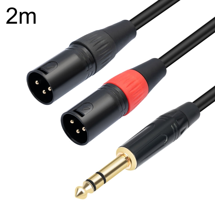 TC145YXK108RE-10 6.35mm 1/4 TRS 수컷 to 듀얼 XLR 수컷 오디오 케이블, 1m, 2m, 3m