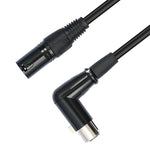 XK041L XLR 3핀 직선 수컷 to 엘보우 암컷 오디오 케이블, 0.3m, 1m, 2m, 3m, 5m, 10m