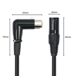 XK041L XLR 3핀 직선 수컷 to 엘보우 암컷 오디오 케이블, 0.3m, 1m, 2m, 3m, 5m, 10m