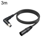 XK041L XLR 3핀 직선 수컷 to 엘보우 암컷 오디오 케이블, 0.3m, 1m, 2m, 3m, 5m, 10m
