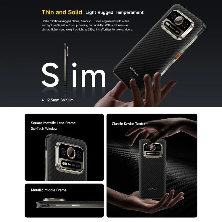 Ulefone Armor 25T Pro Rugged Phone, Thermal Imaging, 6.78 inch Android 15 MediaTek Dimensity 6300 Octa Core, Network: 5G, NFC, 8GB+256GB