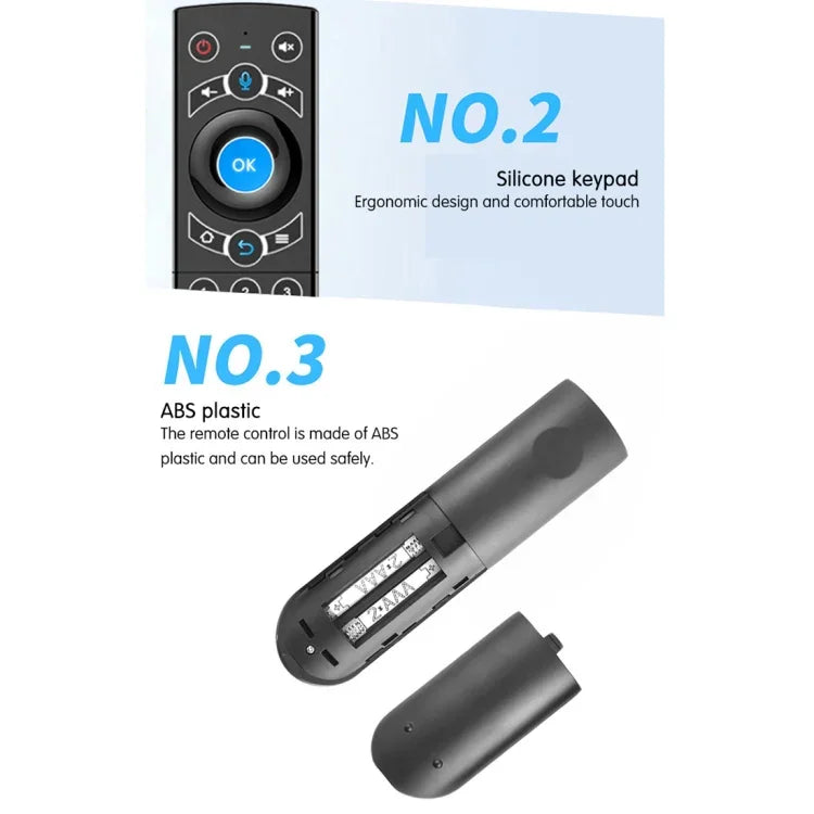 G21 2.4GHz 플라이 에어 마우스 LED 백라이트 무선 키보드 리모컨, 자이로스코프 내장, 안드로이드 TV 박스 / PC용, 지능형 음성 지원, 블루