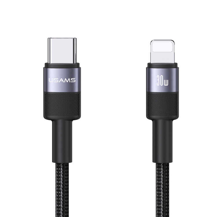 USAMS SJ729 30W USB-C/Type-C to 8핀 알루미늄 합금 데이터 케이블, 길이: 1.2m, SJ729