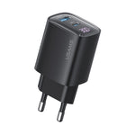 USAMS CC229 30W USB+USB-C / 타입-C 듀얼 포트 GaN 디지털 디스플레이 충전기, 사양: EU 플러그, CC229