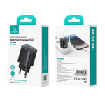 USAMS CC229 30W USB+USB-C / 타입-C 듀얼 포트 GaN 디지털 디스플레이 충전기, 사양: EU 플러그, CC229