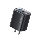 USAMS CC230 30W USB+USB-C / 타입-C 듀얼 포트 GaN 디지털 디스플레이 충전기, 사양: US 플러그, CC230