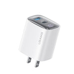 USAMS CC230 30W USB+USB-C / 타입-C 듀얼 포트 GaN 디지털 디스플레이 충전기, 사양: US 플러그, CC230
