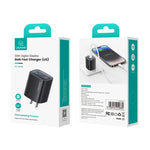 USAMS CC230 30W USB+USB-C / 타입-C 듀얼 포트 GaN 디지털 디스플레이 충전기, 사양: US 플러그, CC230