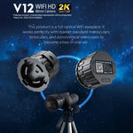 V12 2K WiFi HD 망원경 접안렌즈 야외 휴대용 미러 카메라, V12