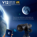 V12 2K WiFi HD 망원경 접안렌즈 야외 휴대용 미러 카메라, V12