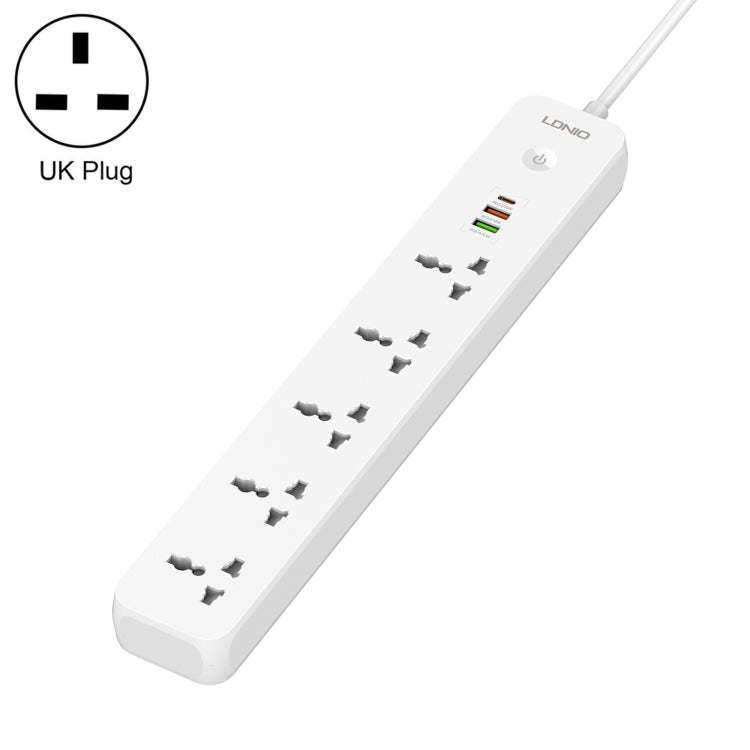 LDNIO SC5319 5포지션 여행용 가정용 사무실 소켓 38W USB 포트 포함, 케이블 길이: 2m, EU 플러그, UK 플러그, 미국 플러그