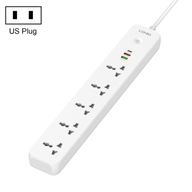LDNIO SC5319 5포지션 여행용 가정용 사무실 소켓 38W USB 포트 포함, 케이블 길이: 2m, EU 플러그, UK 플러그, 미국 플러그