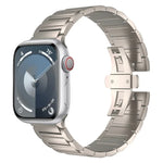 I자형 버터플라이 버클 티타늄 합금 시계줄, Apple Watch SE 2023 44mm용, Apple Watch Ultra 2 49mm용, Apple Watch 시리즈 9 45mm용, Apple Watch Ultra 49mm용, Apple Watch 시리즈 8 45mm용, Apple Watch SE 2022 44mm용...