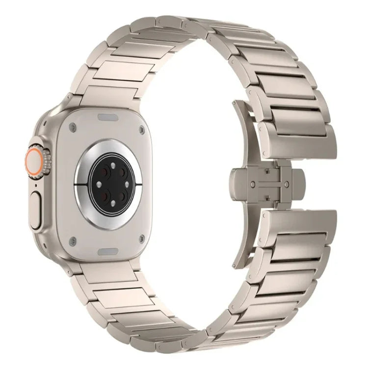 I자형 버터플라이 버클 티타늄 합금 시계줄, Apple Watch SE 2023 44mm용, Apple Watch Ultra 2 49mm용, Apple Watch 시리즈 9 45mm용, Apple Watch Ultra 49mm용, Apple Watch 시리즈 8 45mm용, Apple Watch SE 2022 44mm용...