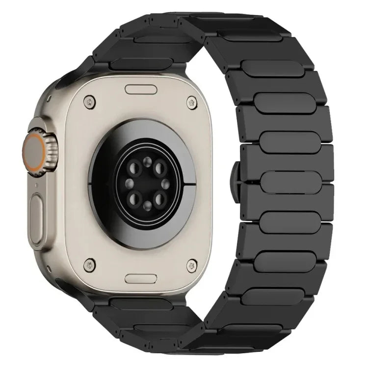 타원형 버터플라이 버클 티타늄 합금 시계줄, Apple Watch SE 2023 44mm용, Apple Watch Ultra 2 49mm용, Apple Watch 시리즈 9 45mm용, Apple Watch Ultra 49mm용, Apple Watch 시리즈 8 45mm용, Apple Watch SE 2022 44mm용...