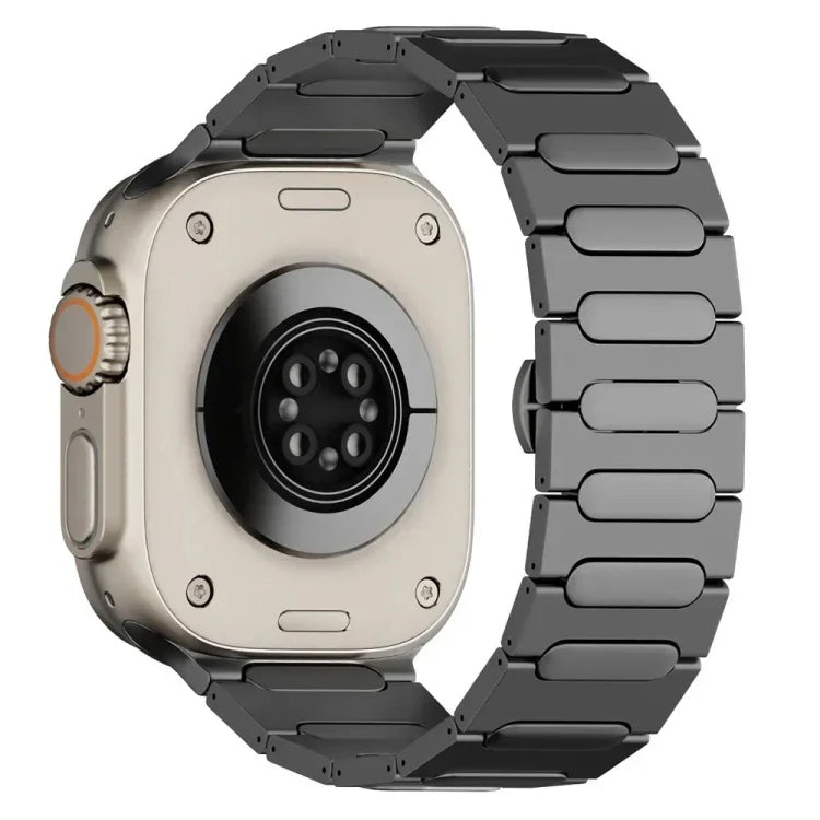 타원형 버터플라이 버클 티타늄 합금 시계줄, Apple Watch SE 2023 44mm용, Apple Watch Ultra 2 49mm용, Apple Watch 시리즈 9 45mm용, Apple Watch Ultra 49mm용, Apple Watch 시리즈 8 45mm용, Apple Watch SE 2022 44mm용...