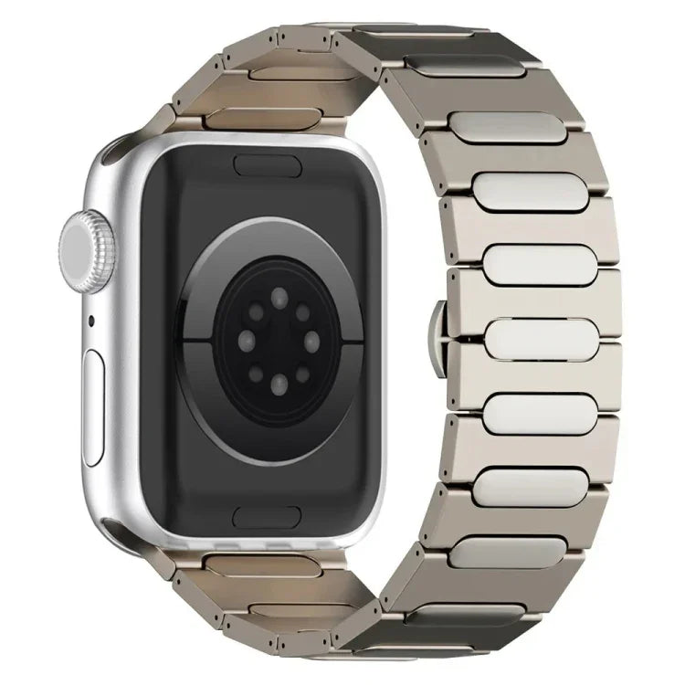타원형 버터플라이 버클 티타늄 합금 시계줄, Apple Watch SE 2023 44mm용, Apple Watch Ultra 2 49mm용, Apple Watch 시리즈 9 45mm용, Apple Watch Ultra 49mm용, Apple Watch 시리즈 8 45mm용, Apple Watch SE 2022 44mm용...