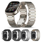 타원형 버터플라이 버클 티타늄 합금 시계줄, Apple Watch SE 2023 44mm용, Apple Watch Ultra 2 49mm용, Apple Watch 시리즈 9 45mm용, Apple Watch Ultra 49mm용, Apple Watch 시리즈 8 45mm용, Apple Watch SE 2022 44mm용...