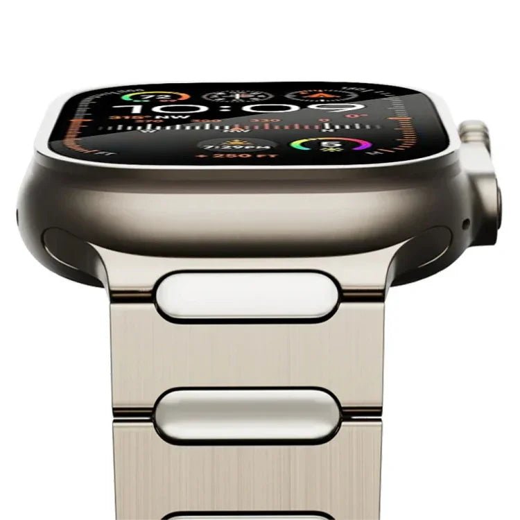 타원형 버터플라이 버클 티타늄 합금 시계줄, Apple Watch SE 2023 44mm용, Apple Watch Ultra 2 49mm용, Apple Watch 시리즈 9 45mm용, Apple Watch Ultra 49mm용, Apple Watch 시리즈 8 45mm용, Apple Watch SE 2022 44mm용...