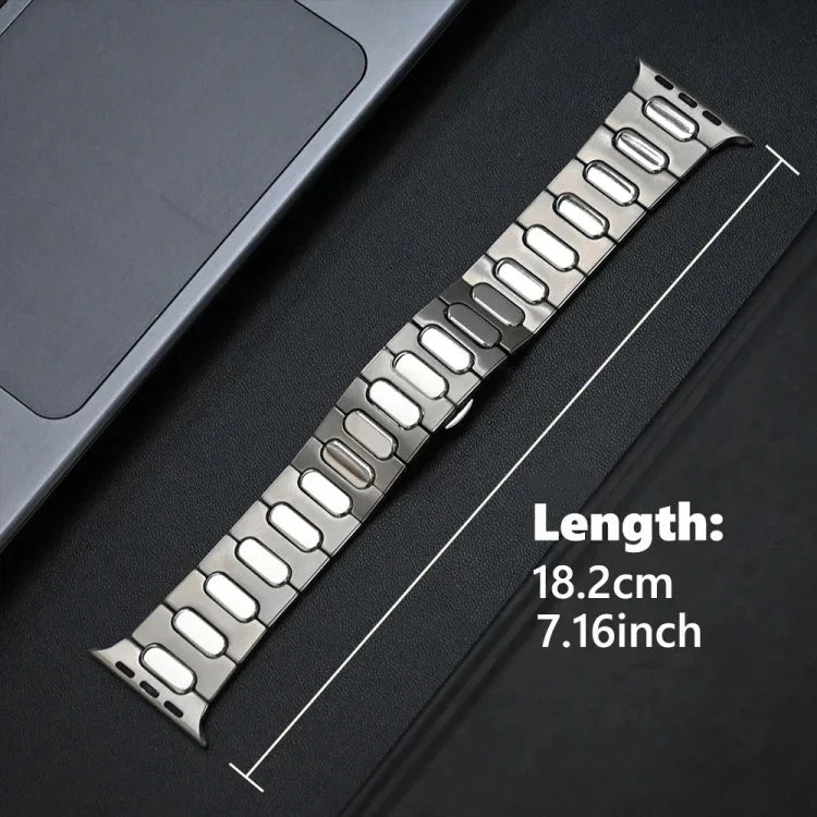 타원형 버터플라이 버클 티타늄 합금 시계줄, Apple Watch SE 2023 44mm용, Apple Watch Ultra 2 49mm용, Apple Watch 시리즈 9 45mm용, Apple Watch Ultra 49mm용, Apple Watch 시리즈 8 45mm용, Apple Watch SE 2022 44mm용...