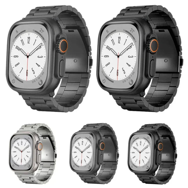 3구 평면 버클 티타늄 합금 시계줄, Apple Watch SE 2023 44mm용, Apple Watch SE 2023 40mm용, Apple Watch Ultra 2 49mm용, Apple Watch 시리즈 9 45mm용, Apple Watch 시리즈 9 41mm용, Apple Watch Ultra 49mm용, Apple Watch 시리즈 8 4...