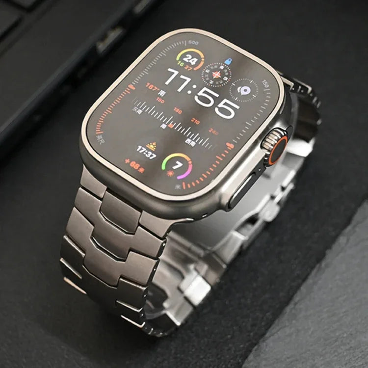 26mm 오라클 안전 버클 티타늄 합금 시계줄, Apple Watch SE 2023 44mm용, Apple Watch Ultra 2 49mm용, Apple Watch 시리즈 9 45mm용, Apple Watch Ultra 49mm용, Apple Watch 시리즈 8 45mm용, Apple Watch SE 2022 44mm용...
