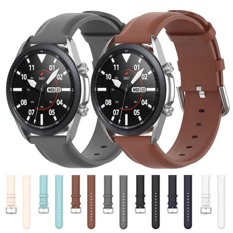 라운드 테일 가죽 스트랩, 사이즈: 프리 사이즈 20mm, Galaxy Watch 3 41mm용
