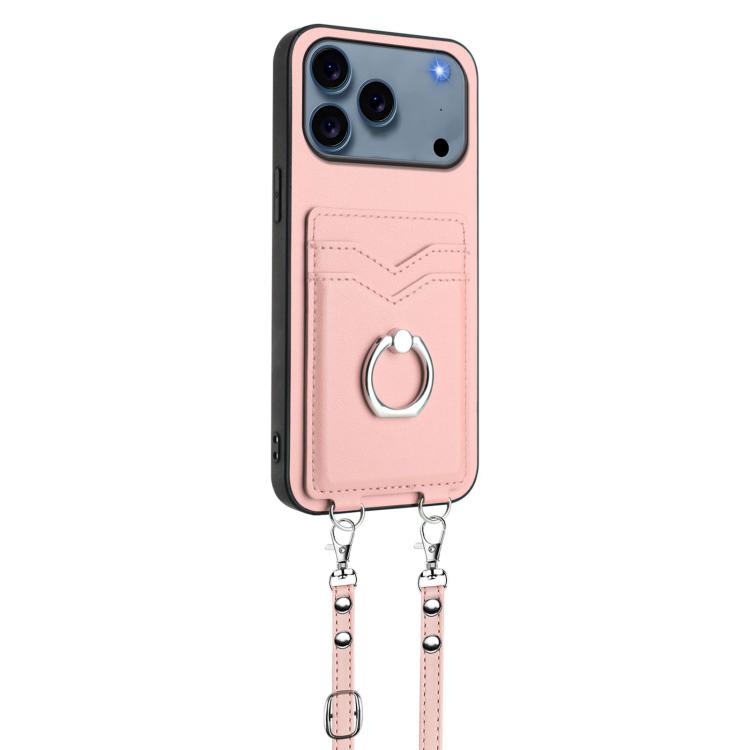 R20 크로스바디 로프 링 카드 홀더 휴대폰 케이스, 아이폰 17 Pro Max용, 아이폰 17 Pro용, 아이폰 17용, 아이폰 Air용, 아이폰 15 Pro Max용, 아이폰 15 Pro용, 아이폰 15 Plus용, 아이폰 15용