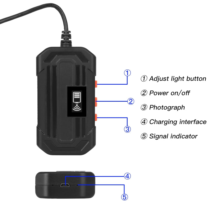F240 3.9mm HD 1080P IP67 방수 WiFi 직접 연결 디지털 내시경, 2m, 5m, 10m