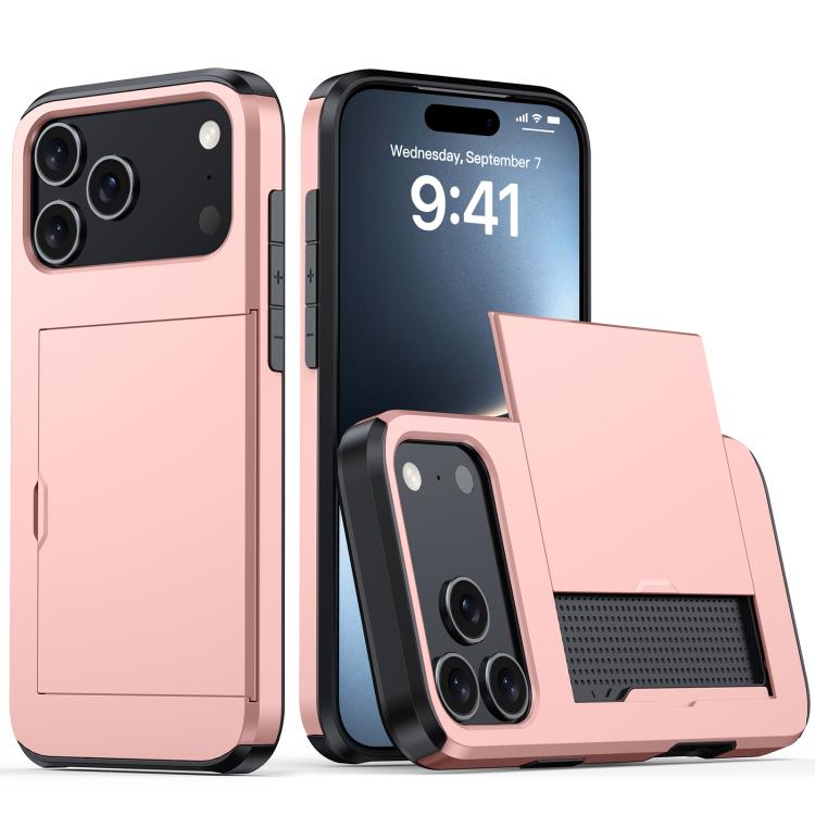 카드 슬롯이 있는 충격 방지 아머 휴대폰 케이스, iPhone 17e / 16e용, iPhone 17 Pro Max용, iPhone 17 Pro용, iPhone 17용