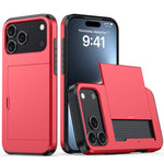 카드 슬롯이 있는 충격 방지 아머 휴대폰 케이스, iPhone 17e / 16e용, iPhone 17 Pro Max용, iPhone 17 Pro용, iPhone 17용