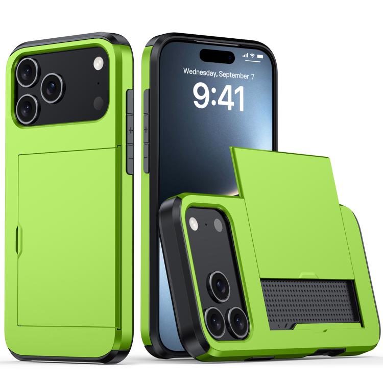 카드 슬롯이 있는 충격 방지 아머 휴대폰 케이스, iPhone 17e / 16e용, iPhone 17 Pro Max용, iPhone 17 Pro용, iPhone 17용