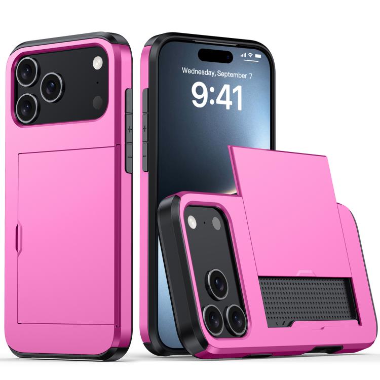 카드 슬롯이 있는 충격 방지 아머 휴대폰 케이스, iPhone 17e / 16e용, iPhone 17 Pro Max용, iPhone 17 Pro용, iPhone 17용