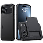 카드 슬롯이 있는 충격 방지 아머 휴대폰 케이스, iPhone 17e / 16e용, iPhone 17 Pro Max용, iPhone 17 Pro용, iPhone 17용