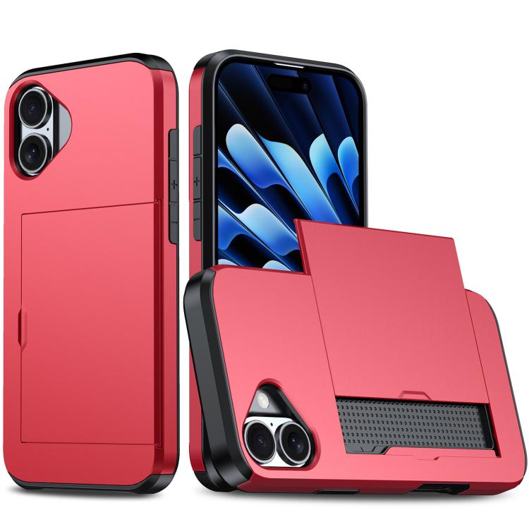 카드 슬롯이 있는 충격 방지 아머 휴대폰 케이스, iPhone 17e / 16e용, iPhone 17 Pro Max용, iPhone 17 Pro용, iPhone 17용