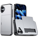 카드 슬롯이 있는 충격 방지 아머 휴대폰 케이스, iPhone 17e / 16e용, iPhone 17 Pro Max용, iPhone 17 Pro용, iPhone 17용
