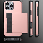 카드 슬롯이 있는 충격 방지 아머 휴대폰 케이스, iPhone 17e / 16e용, iPhone 17 Pro Max용, iPhone 17 Pro용, iPhone 17용
