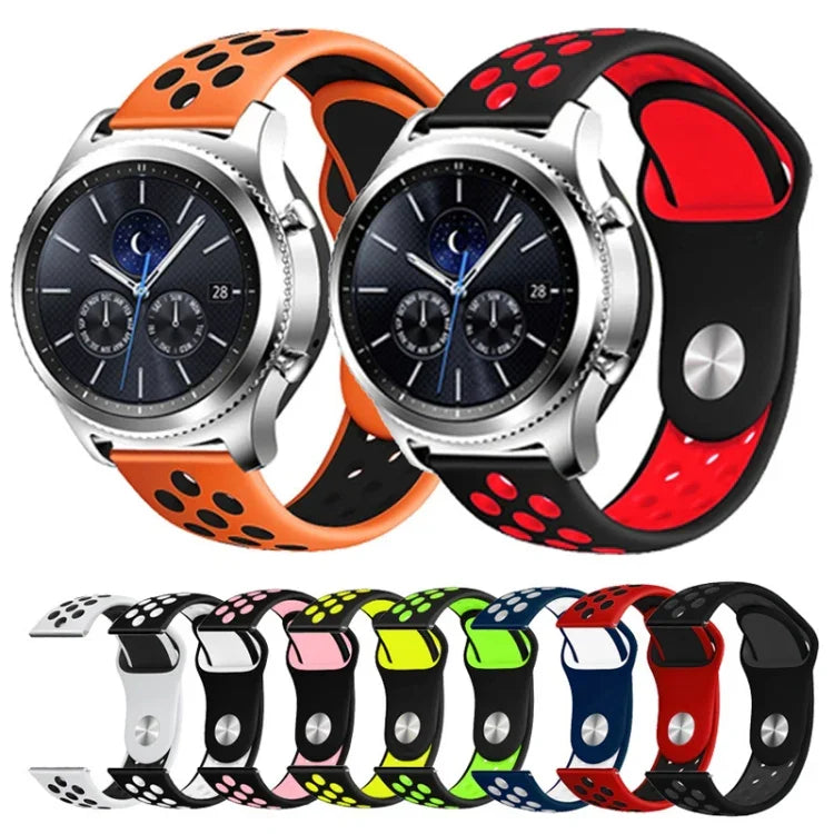 Smasung Gear S4 Active 22mm 투톤 실리콘 교체용 스트랩 시계 밴드용