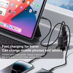 Yesido YC69 30W USB + 듀얼 USB-C / 타입-C 디지털 디스플레이 충전기, 사양: EU 플러그, YC69
