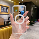 대형 구멍 카메라 MagSafe 마그네틱 투명 아크릴 TPU 케이스, 아이폰 17 프로 맥스용, 아이폰 17 프로용, 아이폰 17용, 아이폰 에어용, 아이폰 16 프로 맥스용, 아이폰 16 프로용, 아이폰 16 플러스용, 아이폰 16용