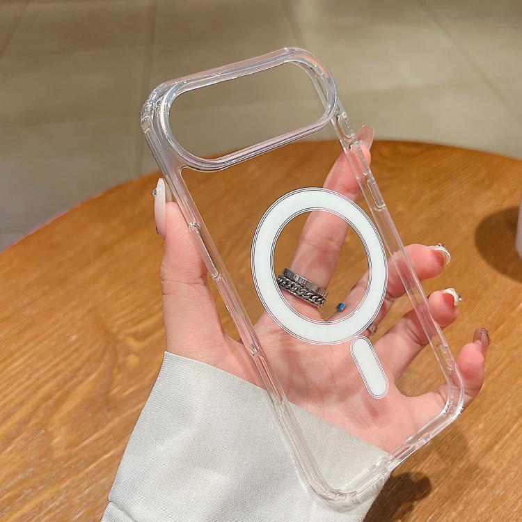 대형 구멍 카메라 MagSafe 마그네틱 투명 아크릴 TPU 케이스, 아이폰 17 프로 맥스용, 아이폰 17 프로용, 아이폰 17용, 아이폰 에어용, 아이폰 16 프로 맥스용, 아이폰 16 프로용, 아이폰 16 플러스용, 아이폰 16용