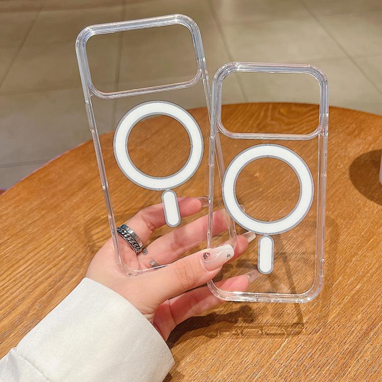 대형 구멍 카메라 MagSafe 마그네틱 투명 아크릴 TPU 케이스, 아이폰 17 프로 맥스용, 아이폰 17 프로용, 아이폰 17용, 아이폰 에어용, 아이폰 16 프로 맥스용, 아이폰 16 프로용, 아이폰 16 플러스용, 아이폰 16용