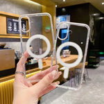 대형 구멍 카메라 MagSafe 마그네틱 투명 아크릴 TPU 케이스, 아이폰 17 프로 맥스용, 아이폰 17 프로용, 아이폰 17용, 아이폰 에어용, 아이폰 16 프로 맥스용, 아이폰 16 프로용, 아이폰 16 플러스용, 아이폰 16용