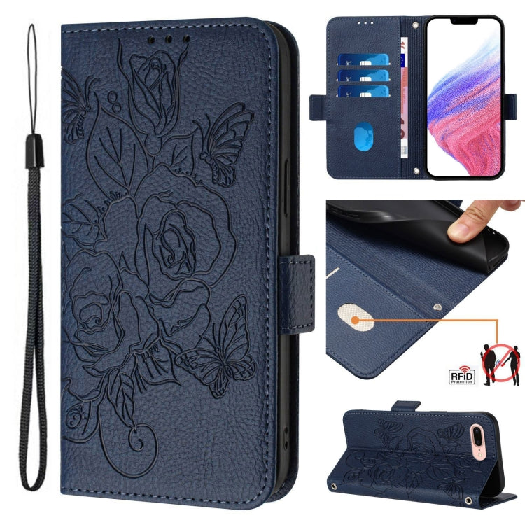 엠보싱 장미 RFID 도난 방지 가죽 휴대폰 케이스, iPhone 11 Pro Max용, iPhone 11용, iPhone 11 Pro용, iPhone XS / X용, iPhone XR용, iPhone XS Max용, iPhone 8 Plus / 7 Plus용