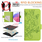 엠보싱 장미 RFID 도난 방지 가죽 휴대폰 케이스, iPhone 11 Pro Max용, iPhone 11용, iPhone 11 Pro용, iPhone XS / X용, iPhone XR용, iPhone XS Max용, iPhone 8 Plus / 7 Plus용