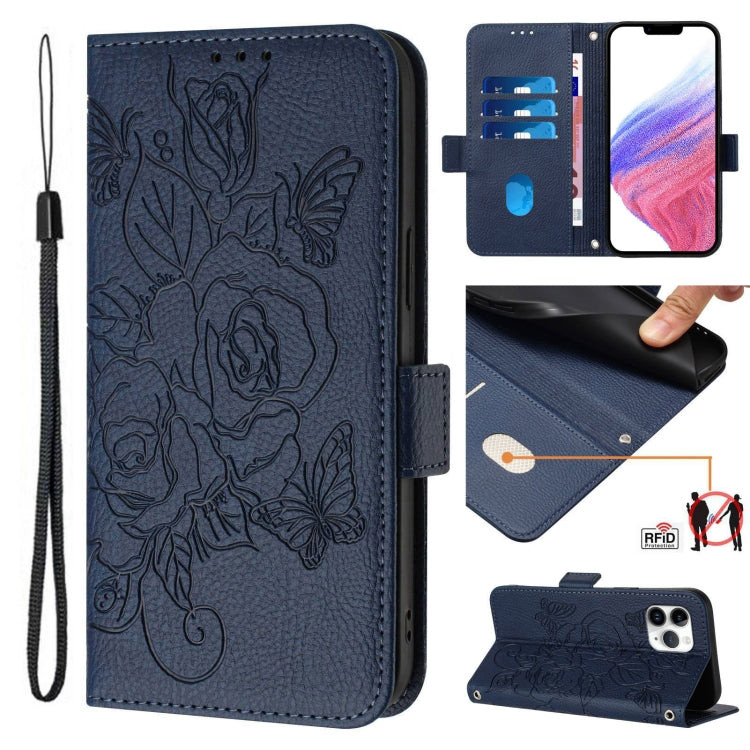 엠보싱 장미 RFID 도난 방지 가죽 휴대폰 케이스, iPhone 11 Pro Max용, iPhone 11용, iPhone 11 Pro용, iPhone XS / X용, iPhone XR용, iPhone XS Max용, iPhone 8 Plus / 7 Plus용