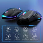 ONIKUMA CW917 RGB 4800DPI 듀얼 모드 유선 + 2.4GHz 무선 마우스, CW917 (블랙), CW917 (화이트)